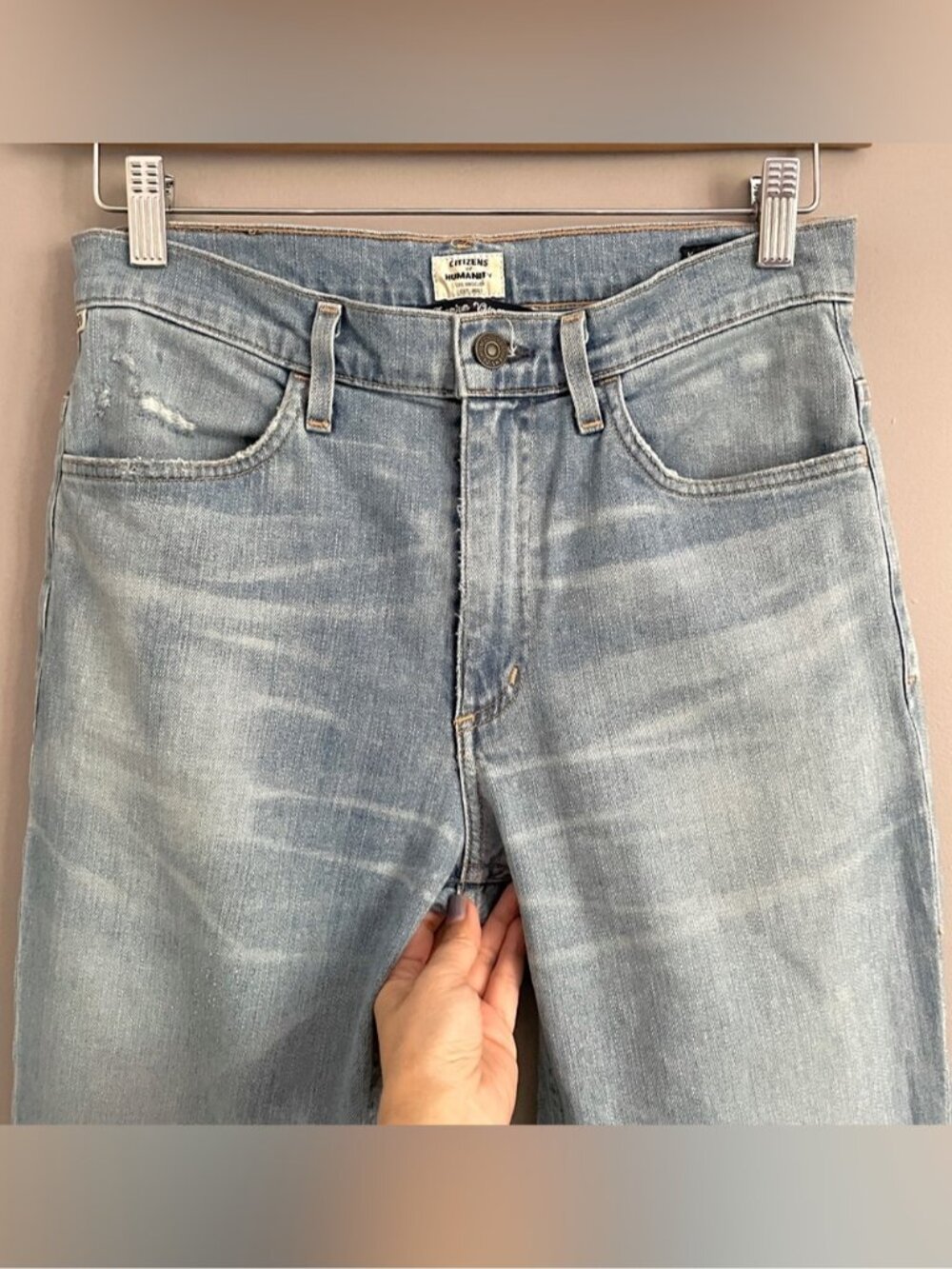 Citizens of Humanity Kaya Mid-Rise Kick Flare Patchwork Jeans - 28" - Picture 3 of 15